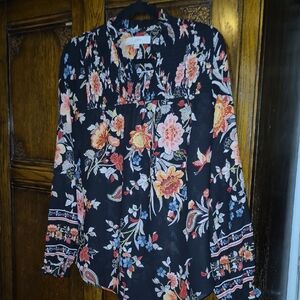 LOFT Multicolor Floral Print Blouse